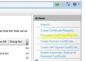 Імпорт сертифіката в IIS