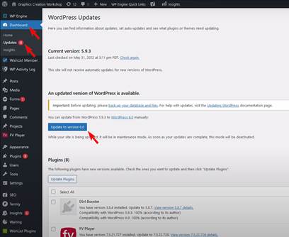 Оновлення через панель управління WordPress
